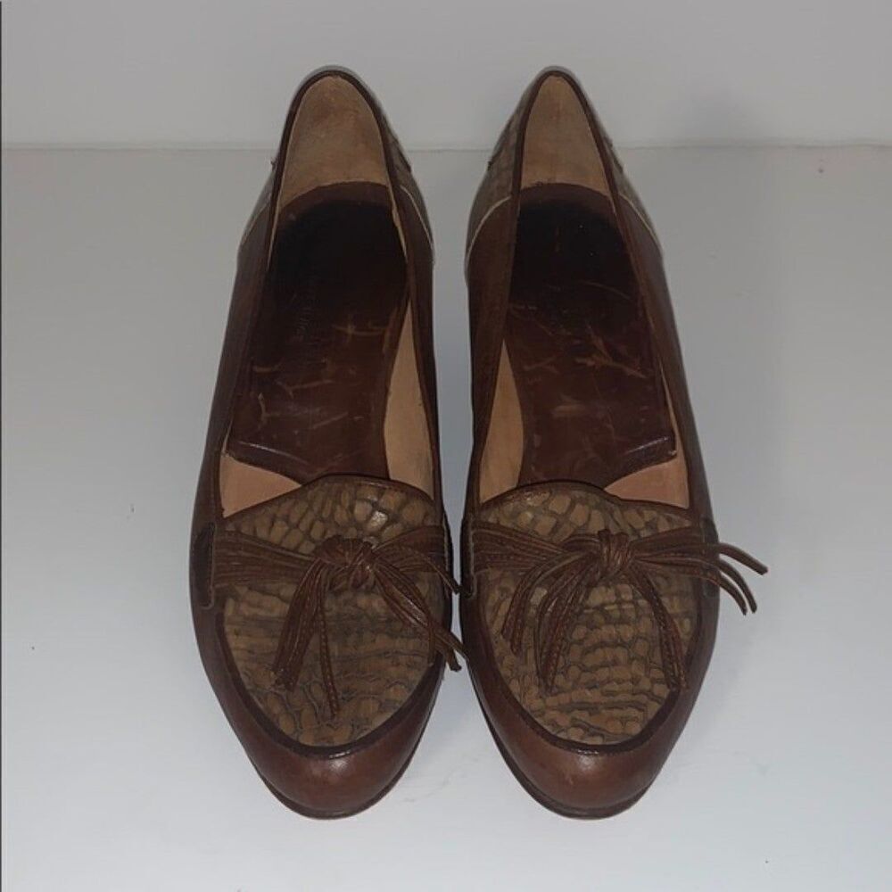 Vintage Size 35‎ / 5 Angelina 1980s Loafer Pumps Brown